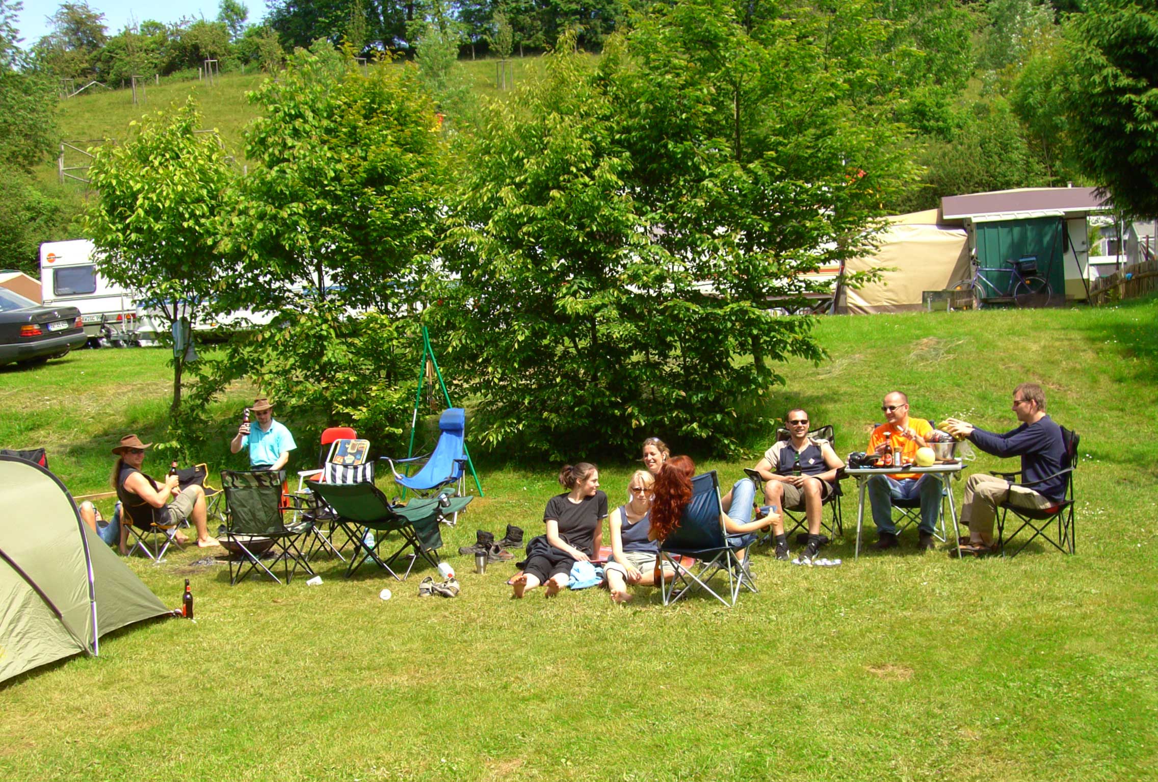 Pfingstgruppe auf Eifelcamping Reles-Mühle